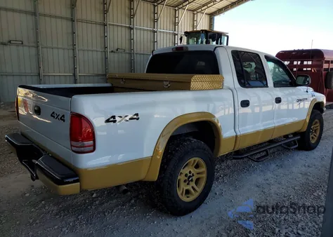 2002 Dodge Dakota Quad Sport из США, поврежденный, VIN 1B7HG38NX2S636660